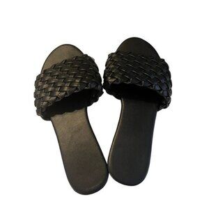 Women‎ Braided Slide Sandals Open Toe One Strap Slip On Flat 9.5US